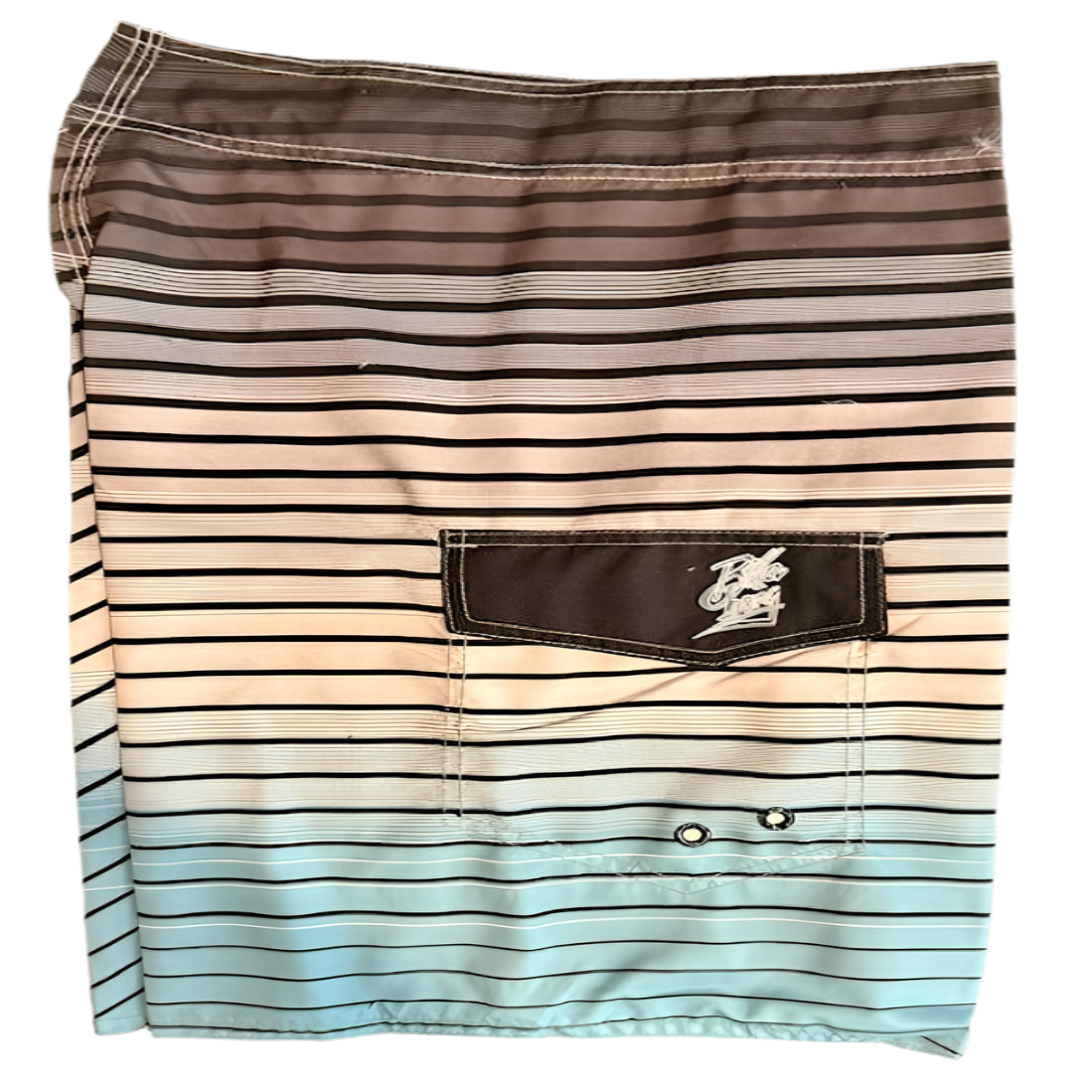 Men's Board Shorts - Black/Blue Stripe