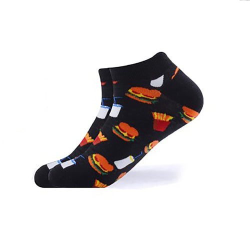 Cool Socks Dude - Sport & Dress Socks - Black Burger Shop Ankle Socks - Action Pro Sports