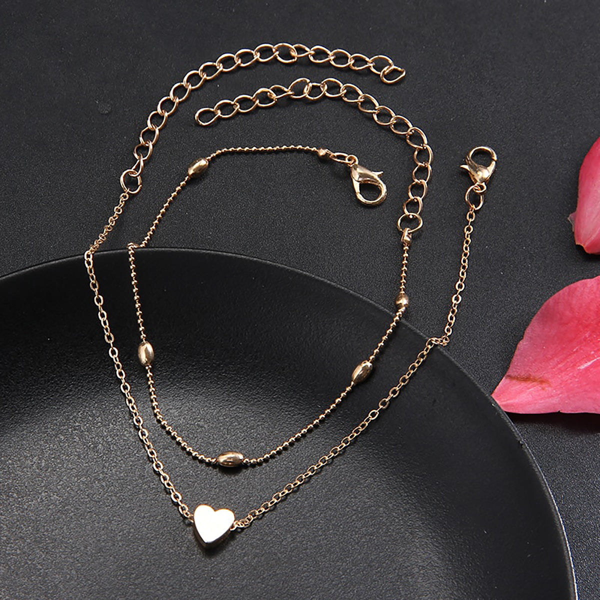 Heart & Bead Strand Anklets - Action Pro Sports