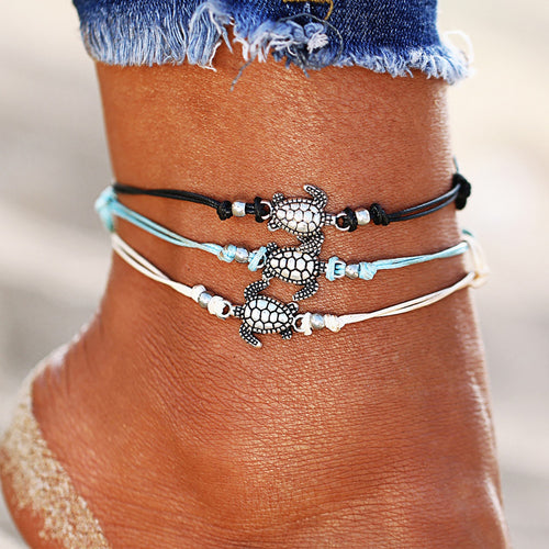 Silver Turtle Anklets - Action Pro Sports