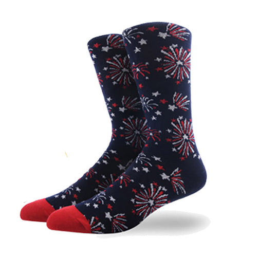 Cool Socks Dude - Sport & Dress Socks - Fireworks Crew Socks - Action Pro Sports