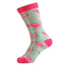 Cool Socks Dude - Sport & Dress Socks - Baby Blue Flamingo Crew Socks - Action Pro Sports