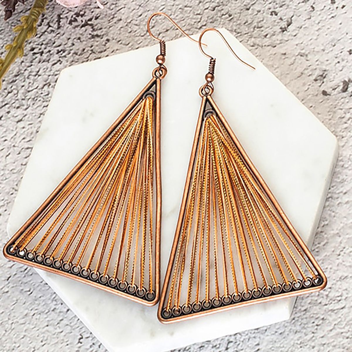 Geometric Triangle Dangle Earrings - Action Pro Sports