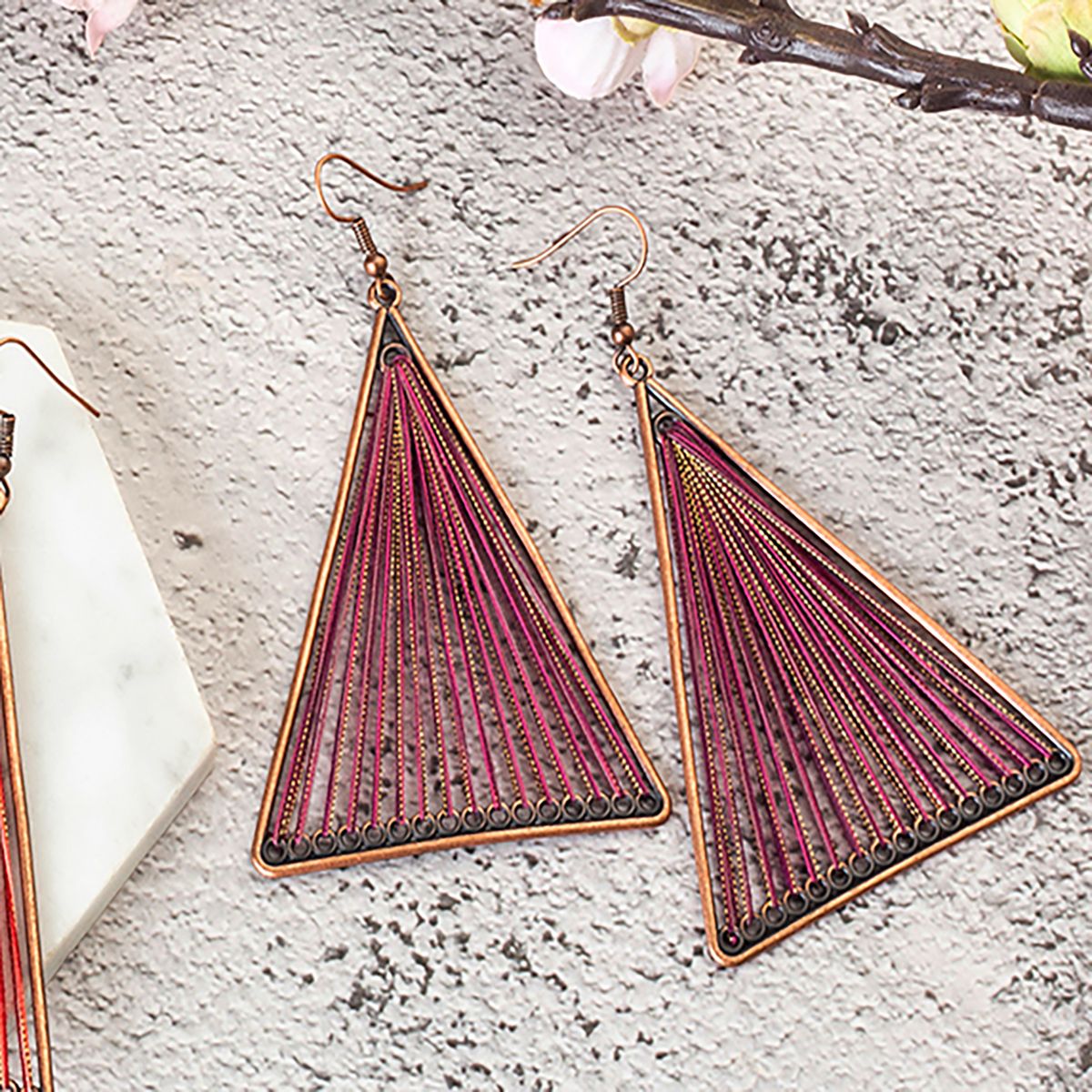 Geometric Triangle Dangle Earrings - Action Pro Sports