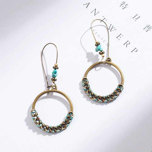 Ornate Circle Dangle Earrings - Action Pro Sports