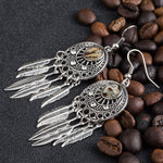 Dream Catcher W/ Feathers Dangle Earrings - Action Pro Sports