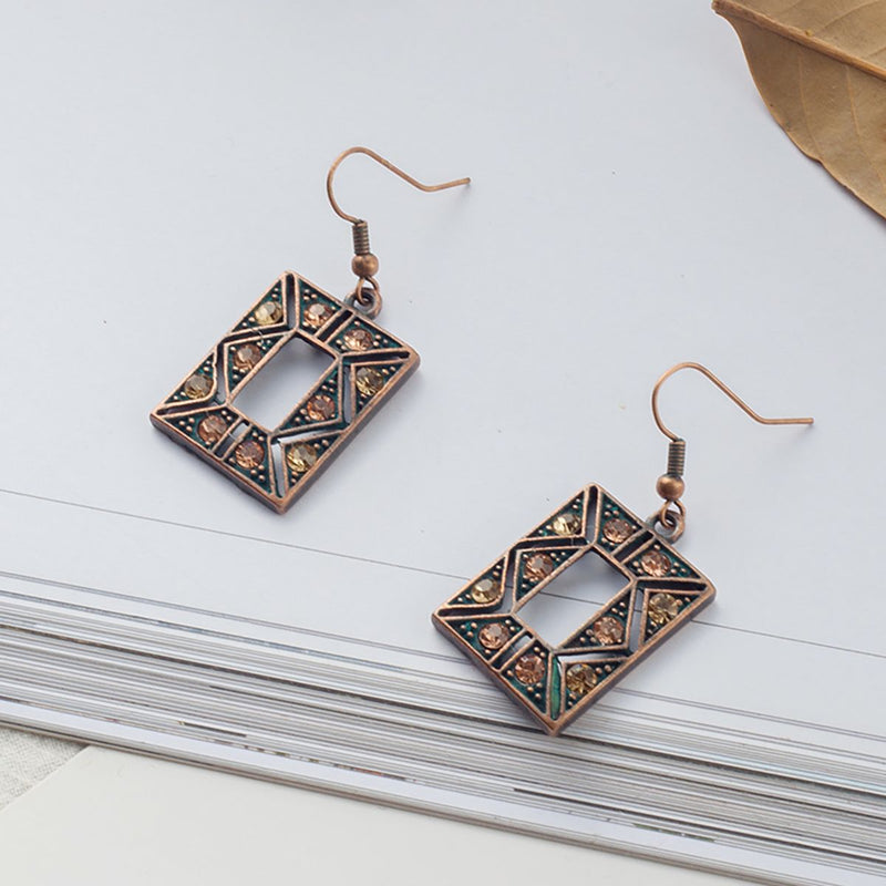 Square Rhinestone Earrings - Action Pro Sports