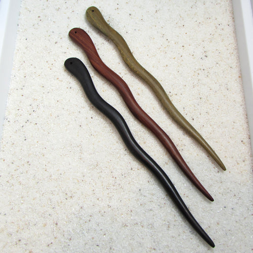 Japanese Traditional Wavy Wood Hairpins - Action Pro Sports