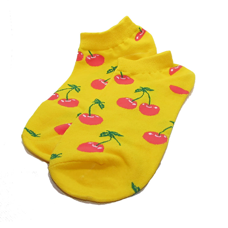 Yellow Cherry Ankle Socks - Action Pro Sports