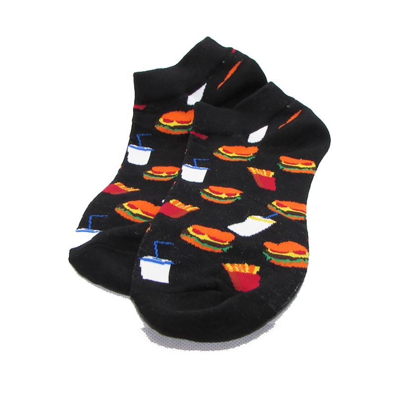 Cool Socks Dude - Sport & Dress Socks - Black Burger Shop Ankle Socks - Action Pro Sports