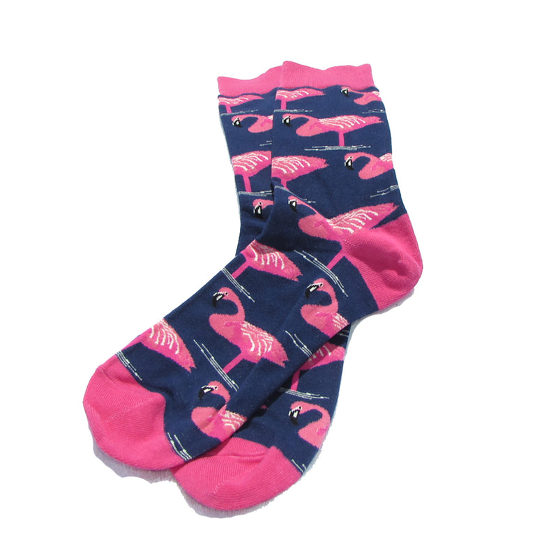 Cool Socks Dude - Sport & Dress Socks - Blue Flamingo Crew Socks - Action Pro Sports