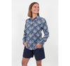 Gracie Long Sleeve Women's Shirts - Indigo Blue Mosaic | Action Pro Sports