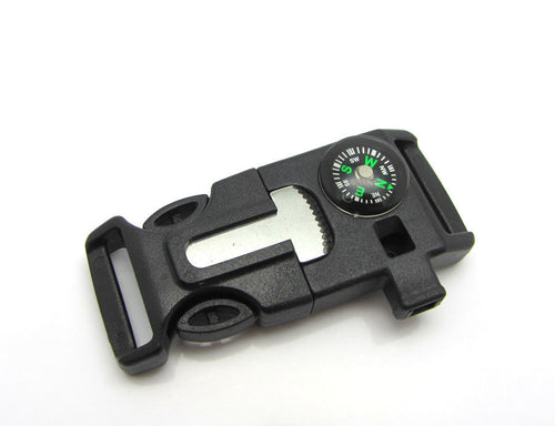 Survival Buckle With Whistle, Compass, & Flint - Action Pro Sports